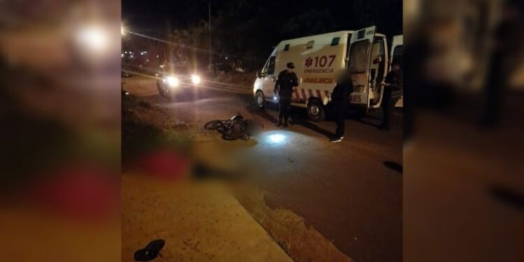 Un motociclista resultó lesionado tras despistar en Oberá